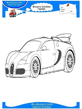 Çocuklar İçin Bugatti Boyama Sayfaları 